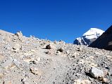 06 Mount Kailash Inner Kora Nandi Parikrama Trail Leading To Ridge With Kailash South Face Still Partially Hidden The trail from the confluence of the two dry rivers leads up to a ridge with the Mount Kailash South Face still partially hidden (08:17).